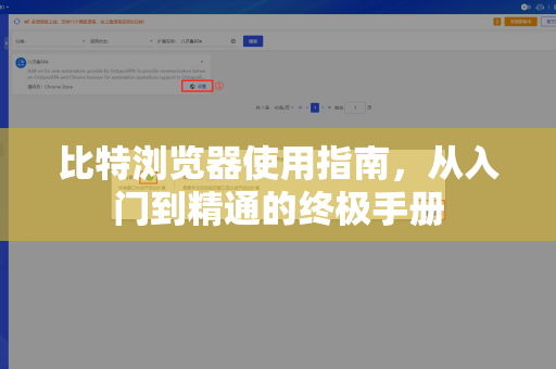 比特浏览器使用指南，从入门到精通的终极手册