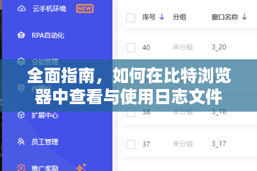 全面指南，如何在比特浏览器中查看与使用日志文件